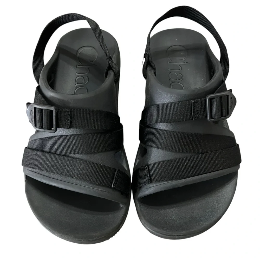 CHACO CHILLOS MENS BLACK SLIDES ADJUSTABLE SPORTS SANDAL WITH HEEL STRAP SIZE 8